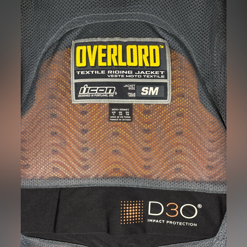 Men’s Icon Overlord Stealth Riding Jacket Size Small - Picture 6 of 8